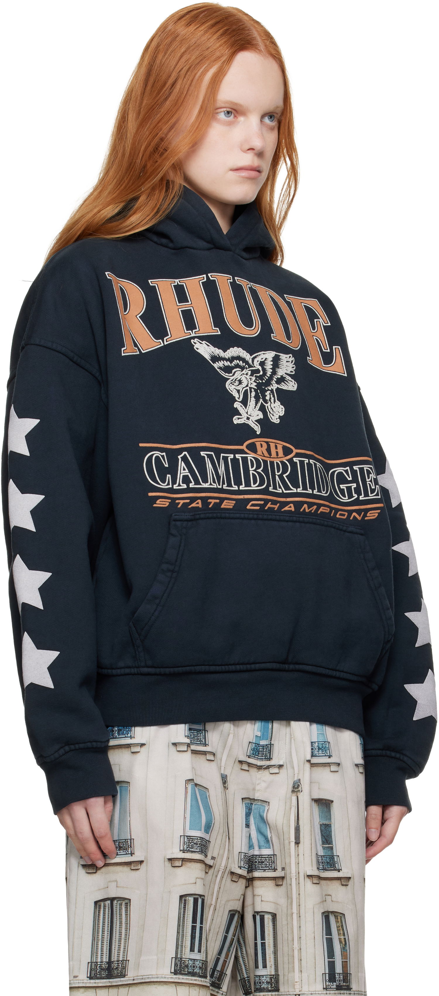 Sweatshirt Rhude Rhude 'Cambridge State Champions' Graphic Hoodie Mörkblå | RHPF25HO10012, 1