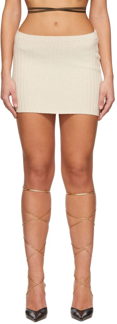 Kjol GUIZIO Guizio Wool Mini Skirt Beige | DGF21M1026, 0