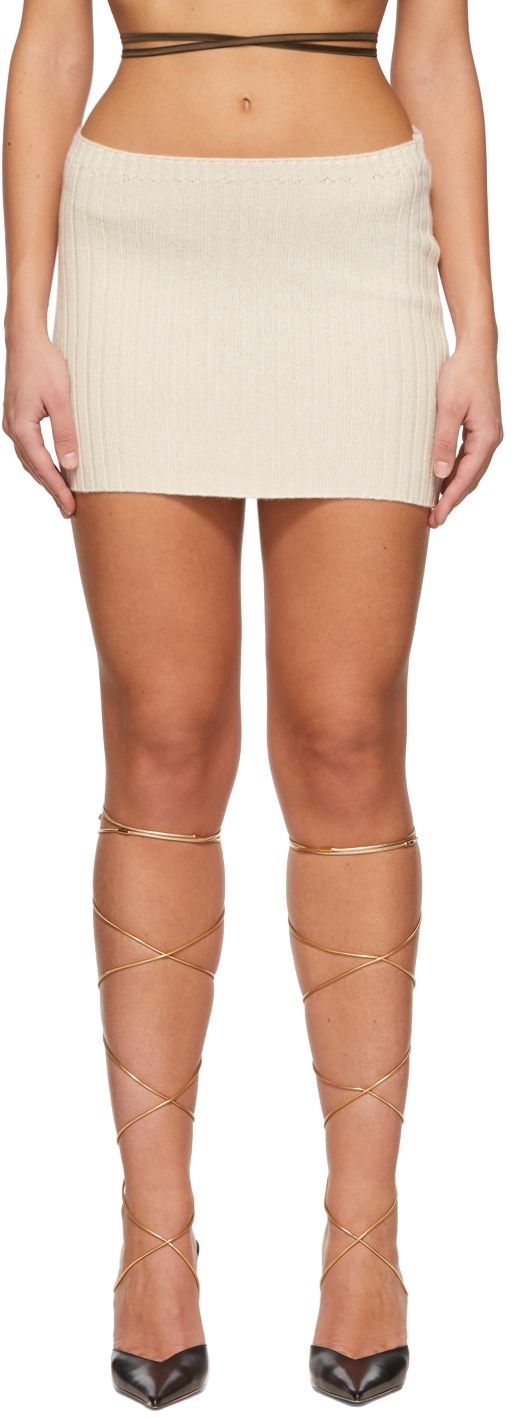 Kjol GUIZIO Guizio Wool Mini Skirt Beige | DGF21M1026