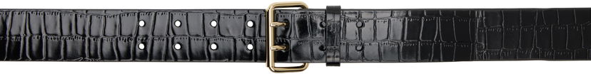 Bälten Anine Bing Anine Bing Mila Croc-Effect Leather Belt Svart | A-12-10817-BLK1