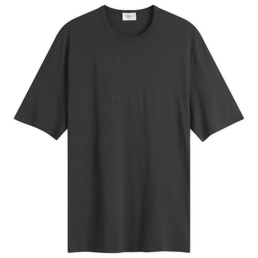 T-shirt Saint Laurent Saint Laurent Tonal Logo T-Shirt, Size Large Svart | 818535-YBHD2-1025