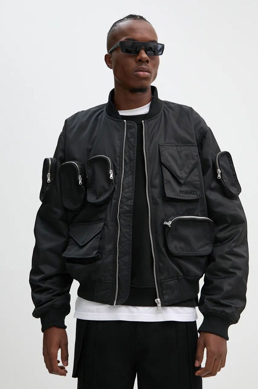 Bomberjacka Fiorucci Multi Pocket Bomber Jacket Svart | U01FPOJA165NY01BK01