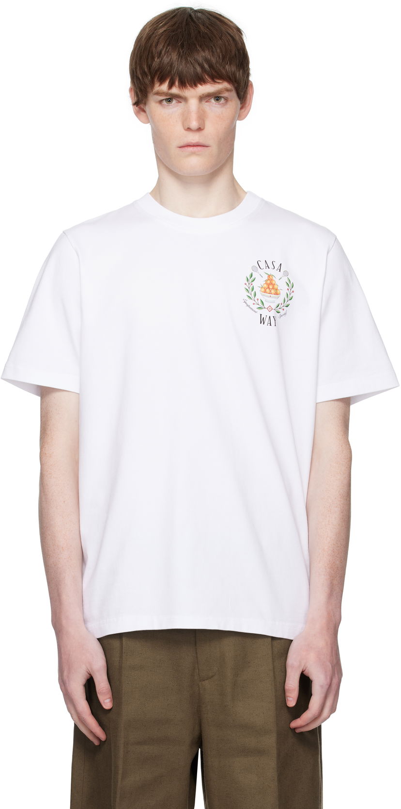 T-shirt Casablanca Casablanca 'Casa Way' Graphic T-Shirt Vit | MPF25-JTS-001-26-EX-FLANNELS