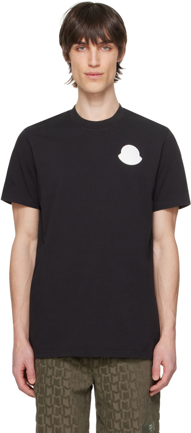 T-shirt Moncler Black Patch T-Shirt Svart | J10918C0004583927