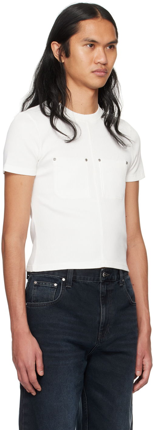 T-shirt Dion Lee Shrunken Rivet T-Shirt Vit | C3170PS24, 1
