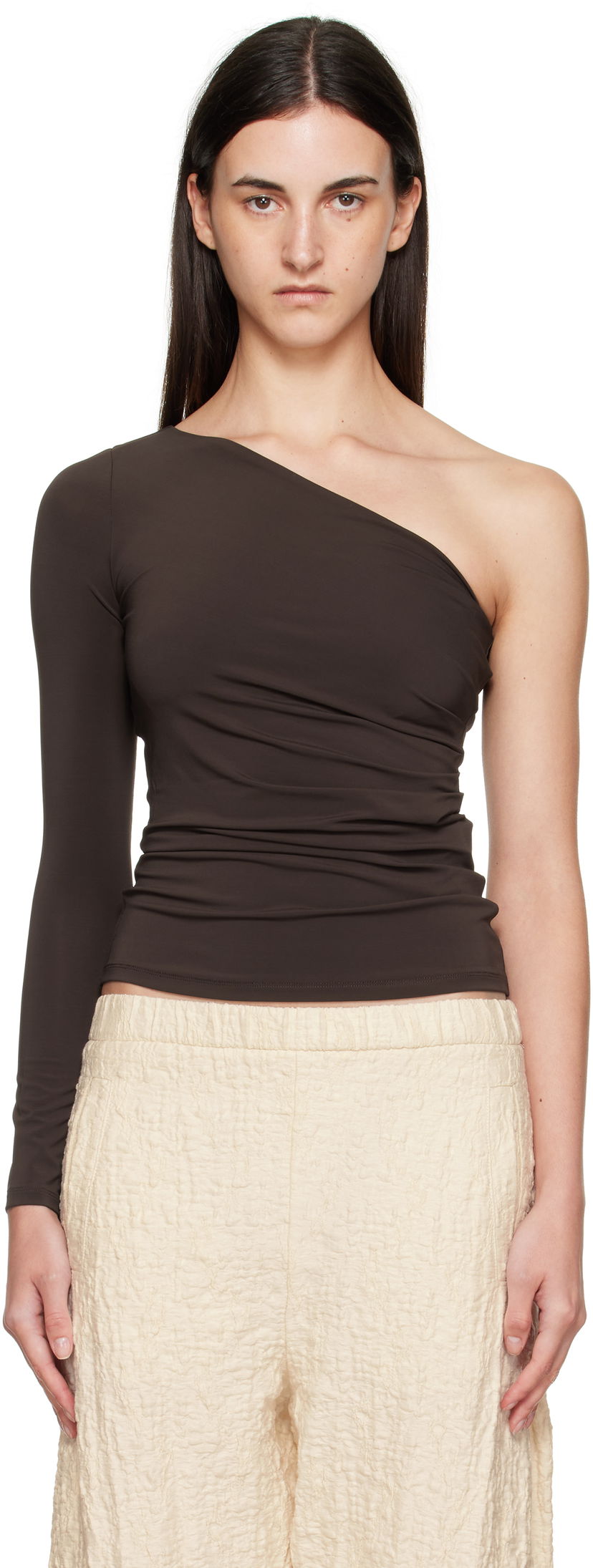 Linne Max Mara Max Mara Spluga One-Shoulder Top Brun | 2511941012600