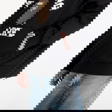 Sweatshirt BAPE College Puffy Relaxed Fit Pullover Hoodie Svart | 001PPK801012M BLK, 2