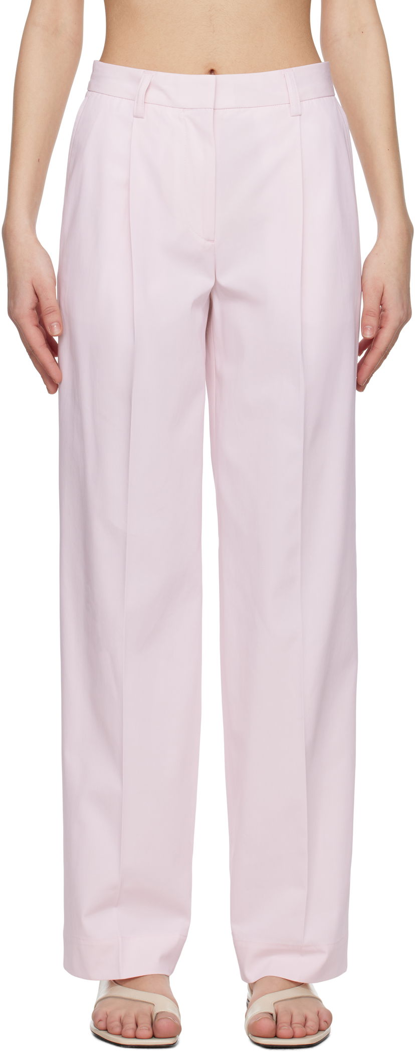 Byxor TOTEME TOTEME Slanted Pocket Trousers Rosa | 252-WRB0246-FB0379