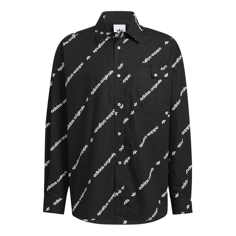 Skjorta adidas Originals Originals Long Sleeve Shirt Svart | HU1229