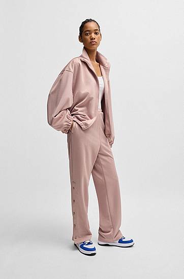 Sweater BOSS Oversized Logo Jacquard Jacket Rosa | 50531182, 1