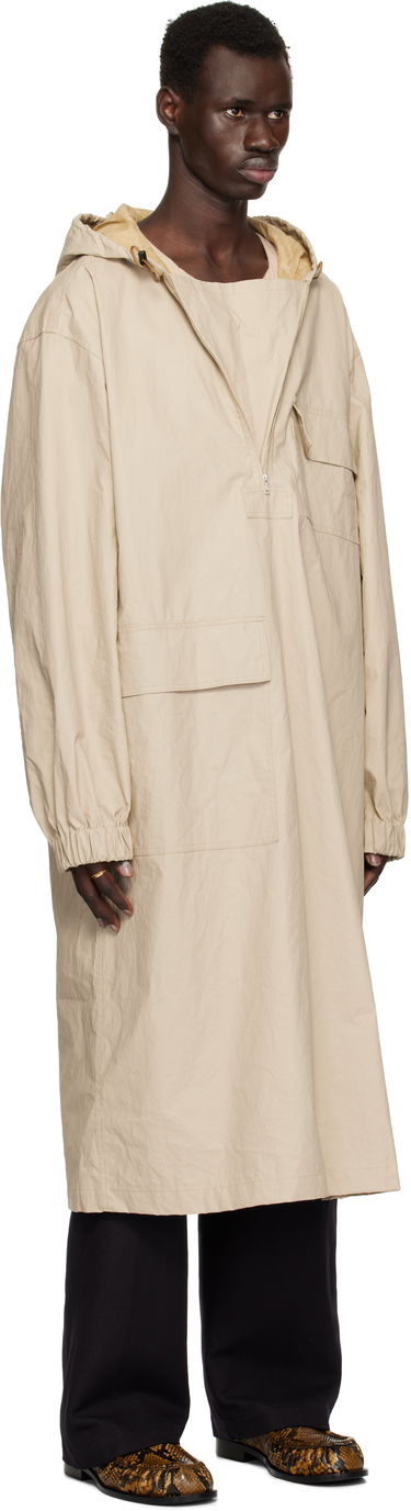 Regnrock Dries Van Noten Dries Van Noten Half-Zip Hooded Coat Beige | 251-020508-1285, 1
