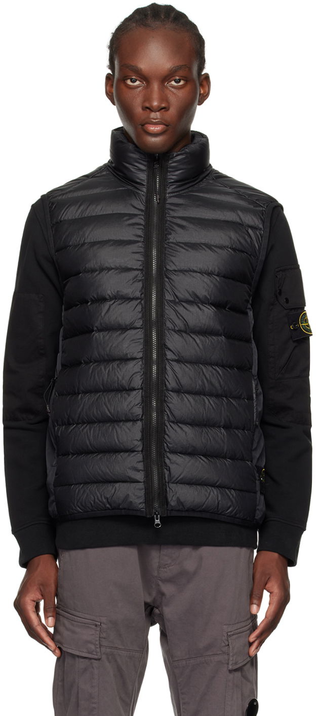 Väst Stone Island Black Quilted Down Vest Svart | 8115G0724
