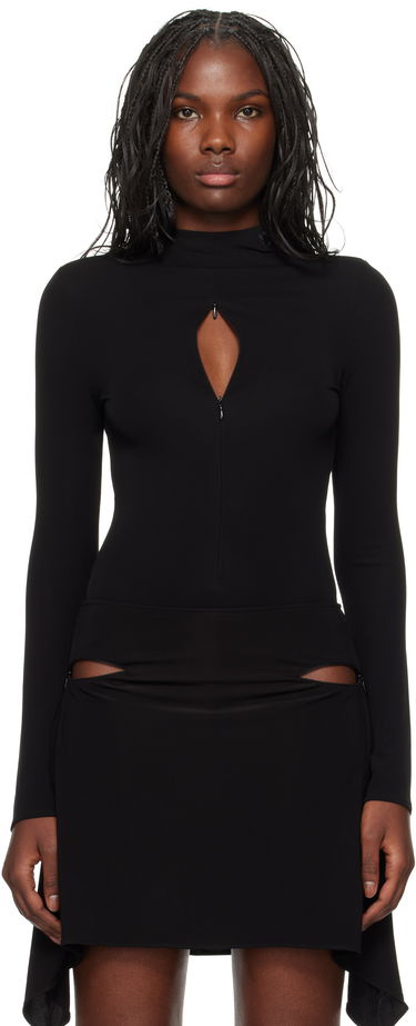 Klä Courrèges Drop Volcano Jersey Bodysuit Svart | 324JBD095JS0145, 0