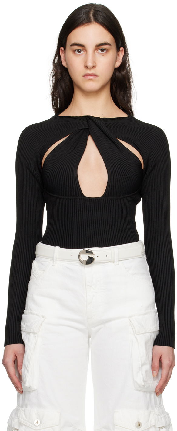 Kropp Coperni Coperni Twisted Cutout Long Sleeve Top Svart | COPML38600