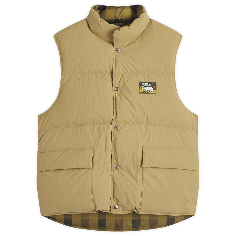Väst Human Made Reversible Down Vest with Logo Patch Beige | HM28JK034-BG