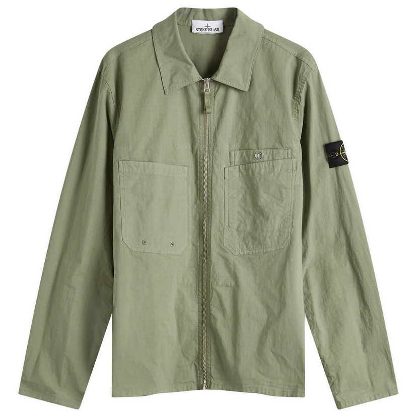 Skjorta Stone Island Mil-Spec Stretch Ripstop-TC Shirt Jacket, Size Large Grön | K1S151200012-V0059