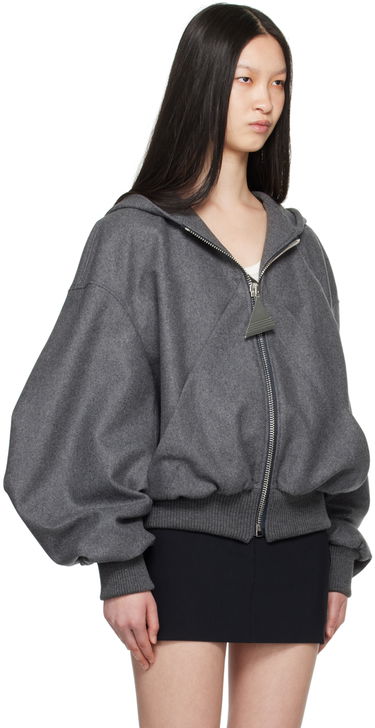 Sweatshirt The Attico Attico Hooded Bomber Jacket Grå | 248WCB41 W055, 1