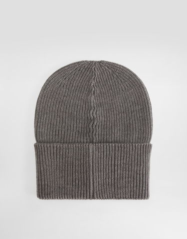 Mössa Dolce & Gabbana Dolce & Gabbana Ribbed Knit Wool Beanie with Embossed Logo Patch Grå | GX15KZJDVCIS8292, 3