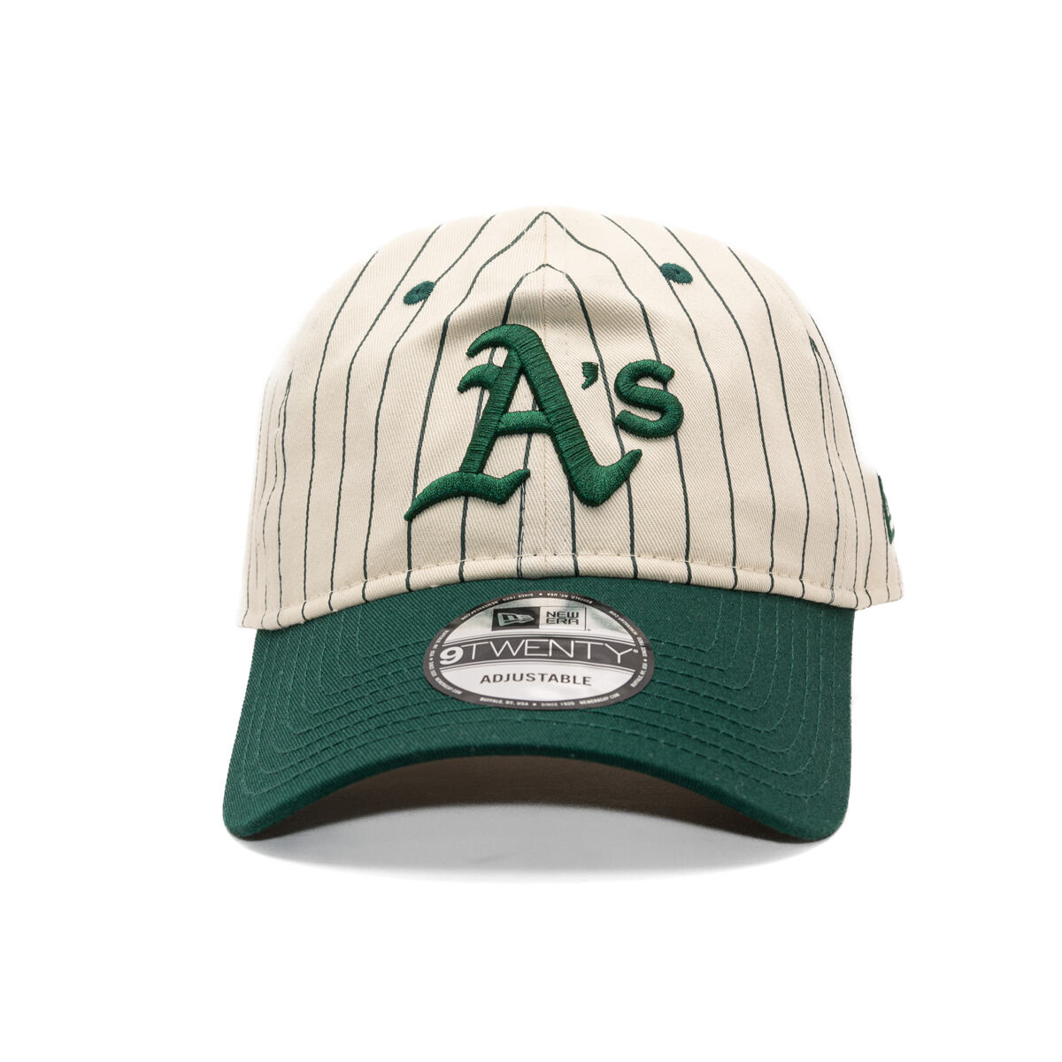 Keps New Era Pinstripe 9TWENTY Adjustable Baseball Cap Oakland Athletics Beige | 60691239, 1