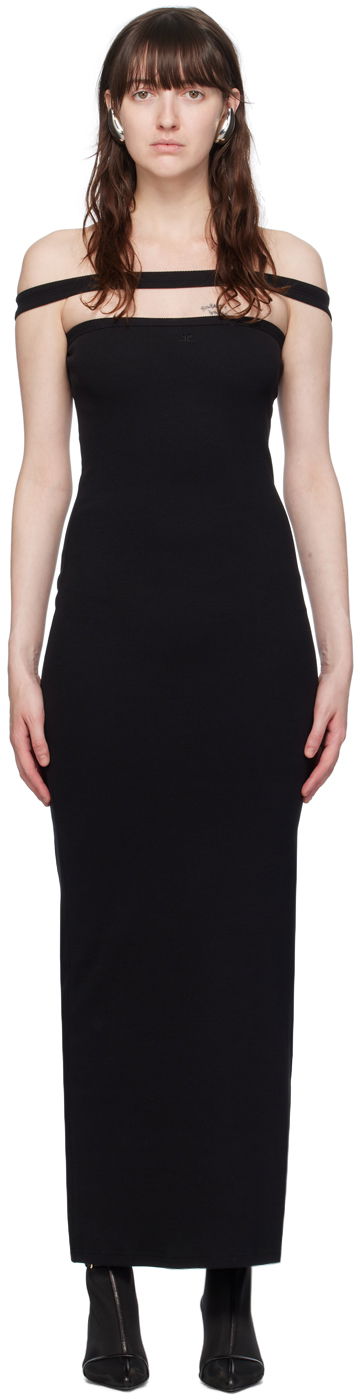 Klä Courrèges Courrèges Hyperbole Off-the-Shoulder Maxi Dress Svart | 224JRO400JS0121