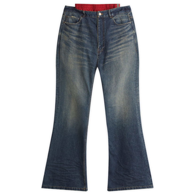 Jeans Balenciaga Balenciaga Layered Flare Jeans, Size Large Blå | 814224-TRW62-3020