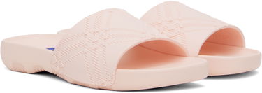 Kläder Burberry Burberry Embossed Check Dive Slides Rosa | 8102135, 3