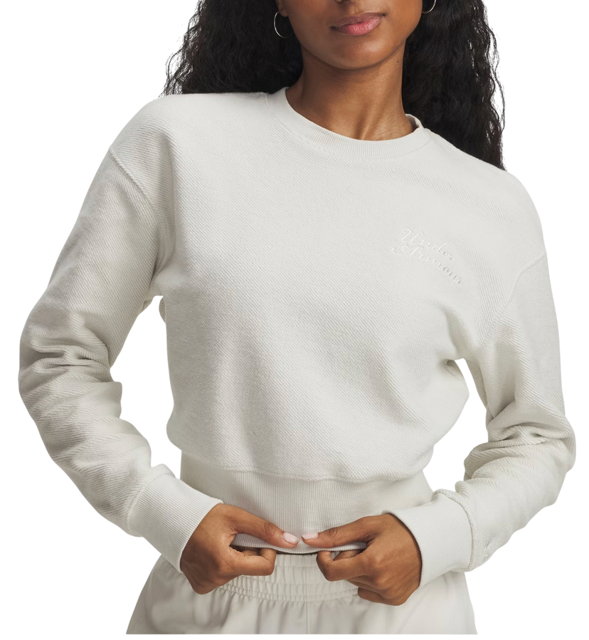 Sweatshirt Under Armour Icon Terry Varsity Crewneck Sweatshirt Vit | 6003680-110