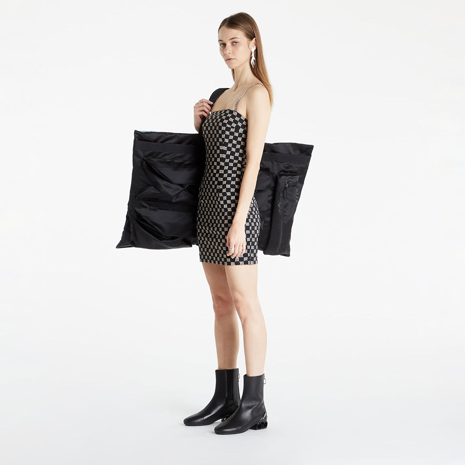 Klä MISBHV Monogram Spaghetti Mini Dress Svart | 3021W131, 0