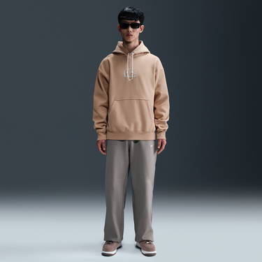 Sweatshirt Nike Solo Swoosh Fleece Hoodie Beige | HQ4181-200, 2