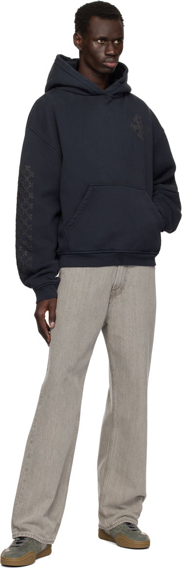 Sweatshirt Rhude Rhude Cross Logo Hoodie Mörkblå | RHPS25HO02012, 3