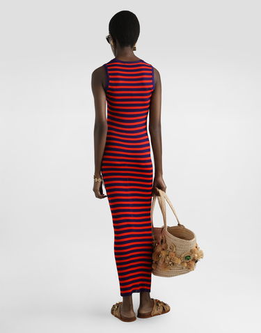 Klä Dolce & Gabbana Dolce & Gabbana Ribbed Viscose Striped Tank Dress Flerfärgad | FXS48ZJAIRRF4524, 2