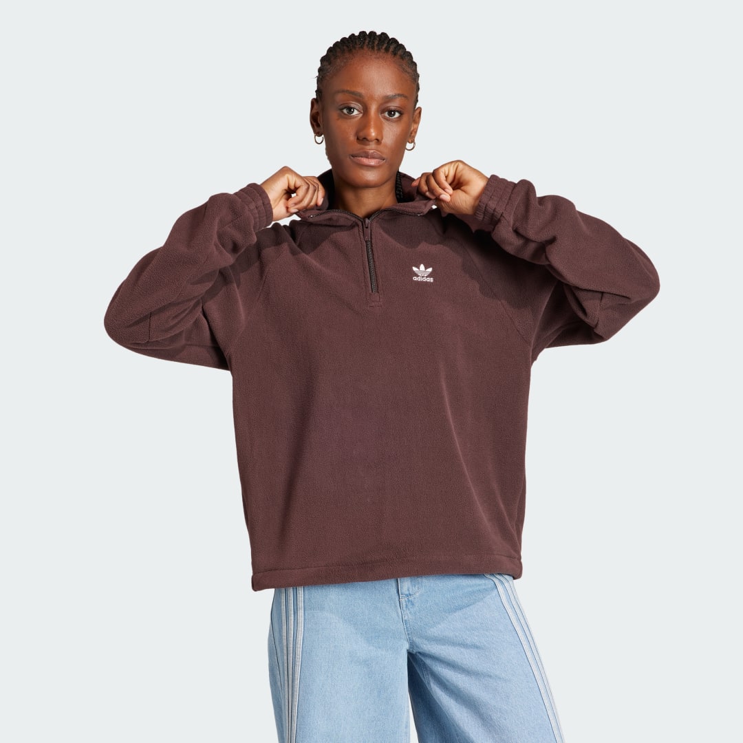 Jacka adidas Originals Neutral Court 1/4 Zip Brun | IS5240, 1