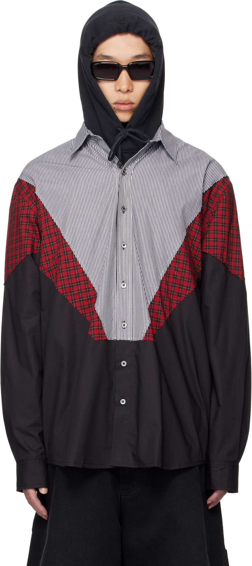 Skjorta VETEMENTS VETEMENTS Tracksuit Panelled Shirt Svart | UH76SH860BR