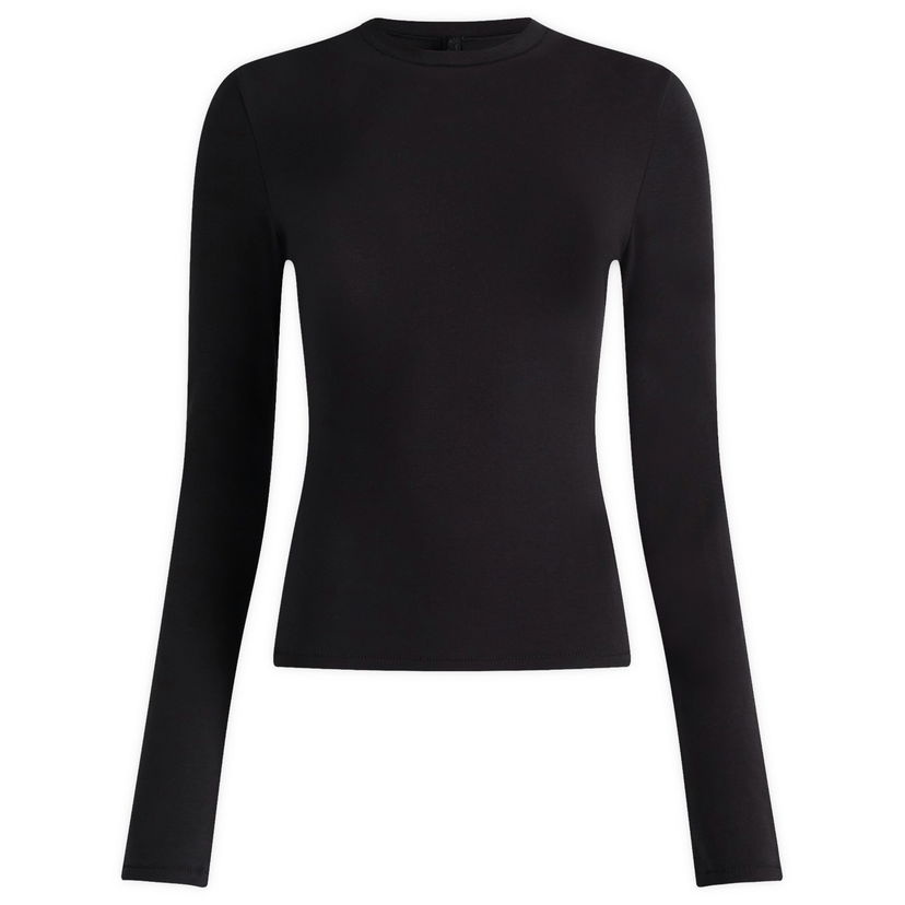 T-shirt SKIMS Cotton Jersey Long Sleeve T-Shirt, Size Large | SKIMS Svart | AP-TSH-0647-SOT