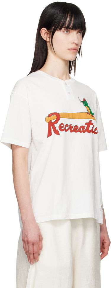 T-shirt Bode Bode Reptile Rec Henley T-Shirt Vit | MRS25CS029, 4