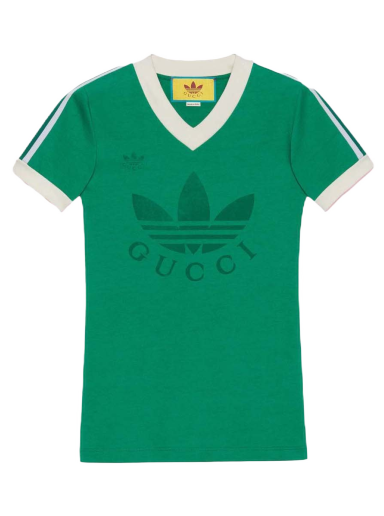 T-shirt Gucci x adidas V-Neck T-Shirt Grön | ‎693636 XJEBZ 3816