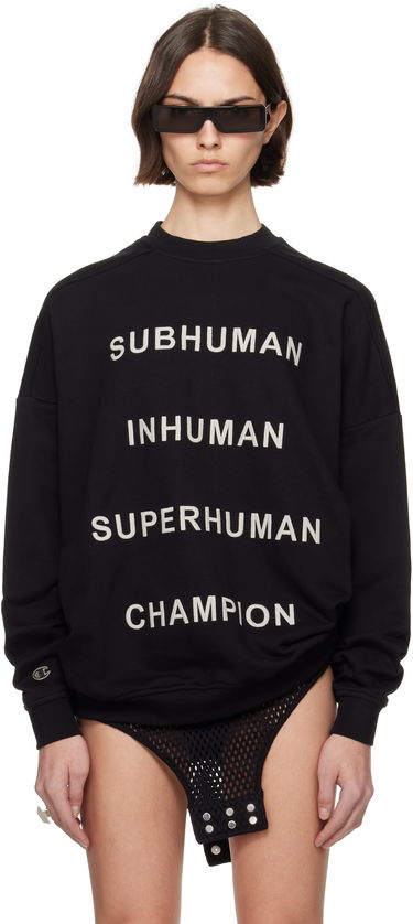 Sweatshirt Rick Owens Rick Owens Champion Edition Jumbo Sweatshirt Svart | CW01E1669 CHFE, 0