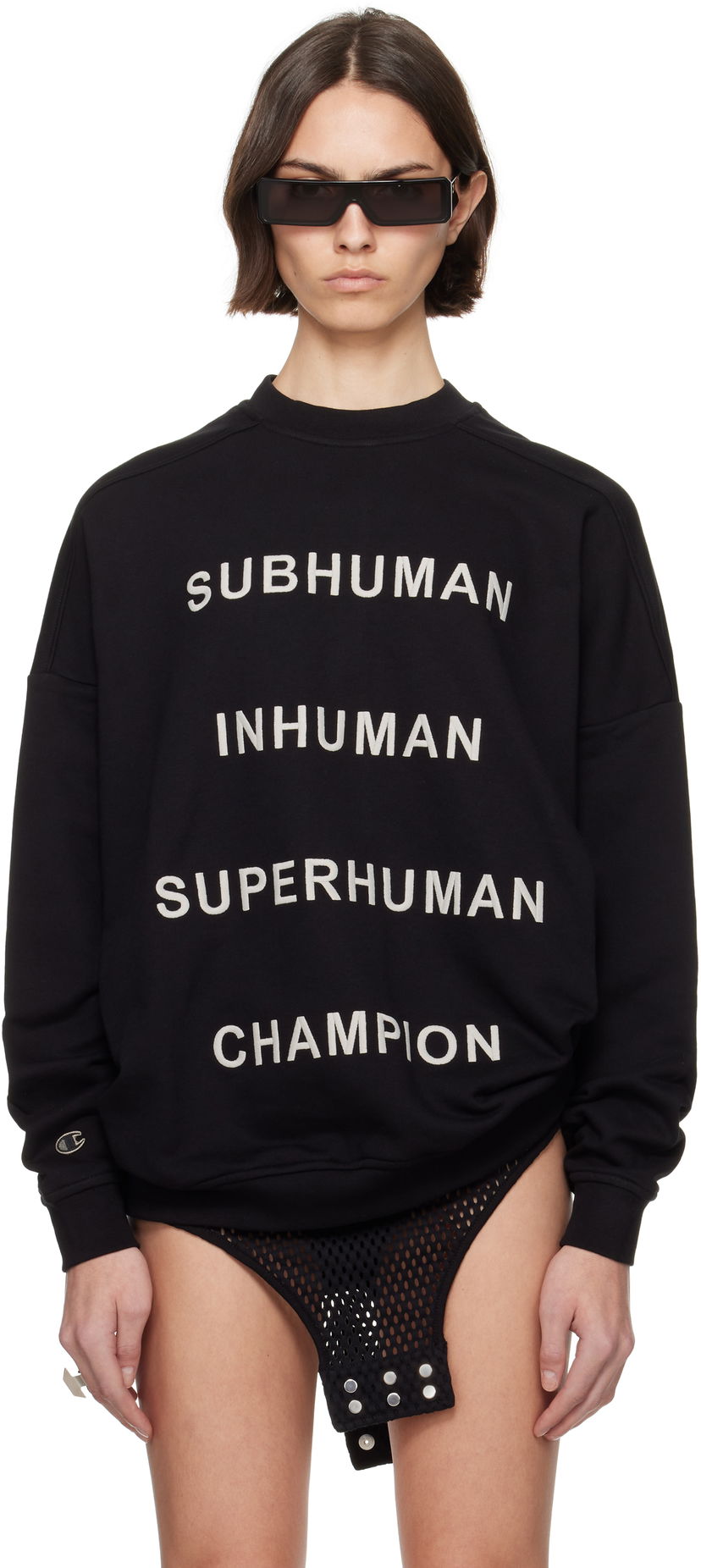 Sweatshirt Rick Owens Rick Owens Champion Edition Jumbo Sweatshirt Svart | CW01E1669 CHFE