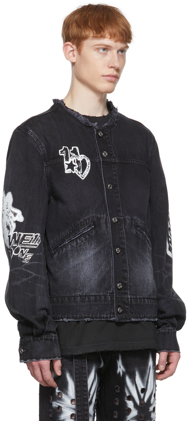 Jacka We11done Faded Denim Jacket Svart | WD-DJ1-22-347-U-WB, 1