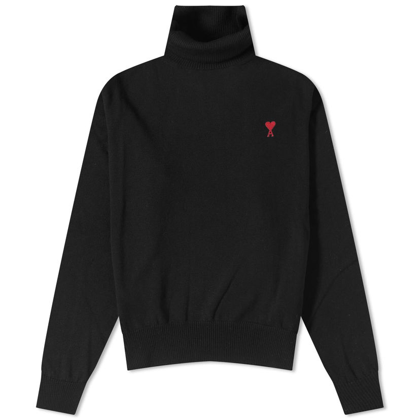 Kläder AMI Small A Heart Roll Neck Svart | HKS411-KN0025-001