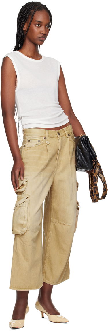 Cargo byxor R13 R13 Cropped Multi Pocket Cargo Pants Beige | R13WD246-D235A, 3
