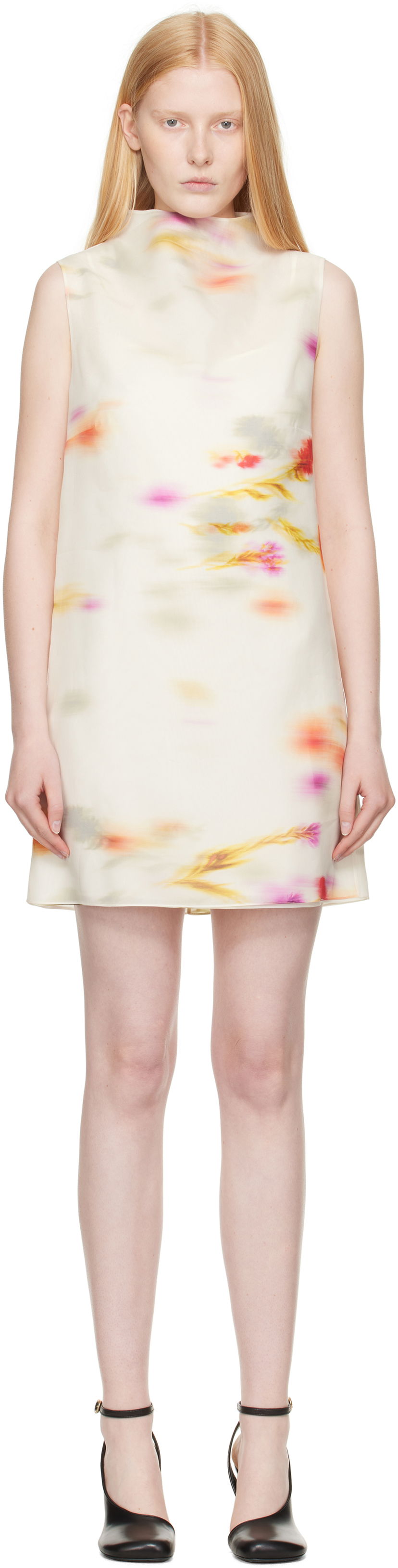 Klä FERRAGAMO Ferragamo Blossom Flower Reversible Minidress Vit | 781220