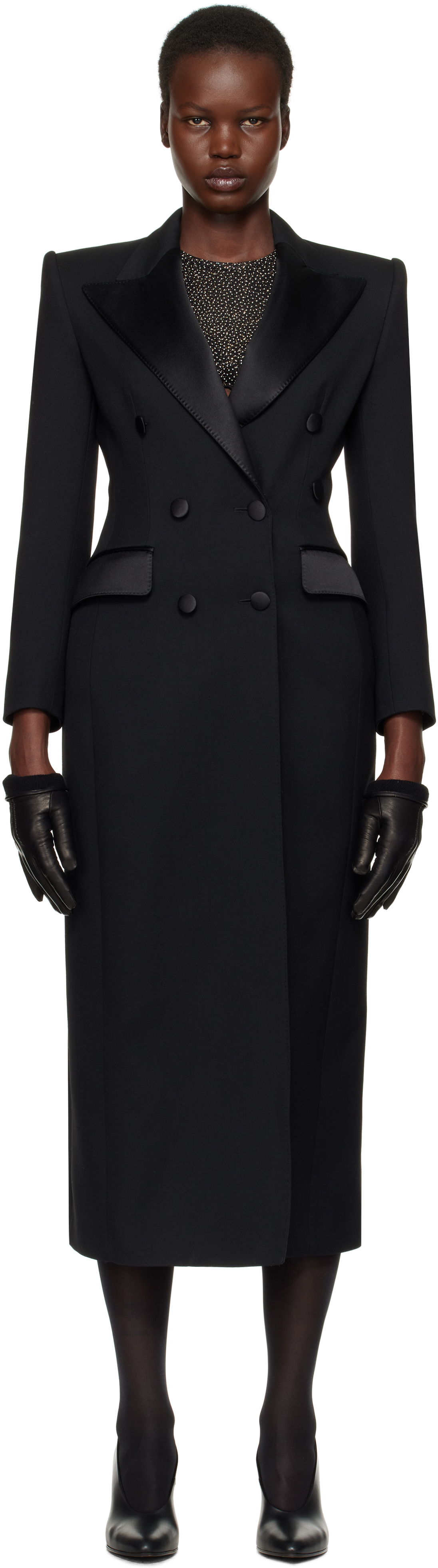 Trenchcoat Dolce & Gabbana Dolce&Gabbana Double-Breasted Tuxedo Coat Svart | F0W2FT FU272, 0