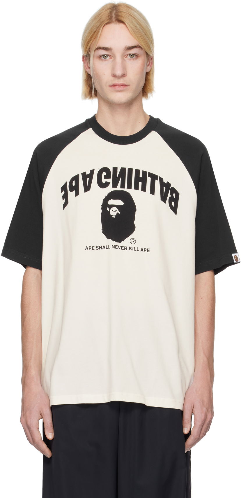 T-shirt BAPE Relaxed Fit Raglan T-Shirt Vit | 001CSK801303M