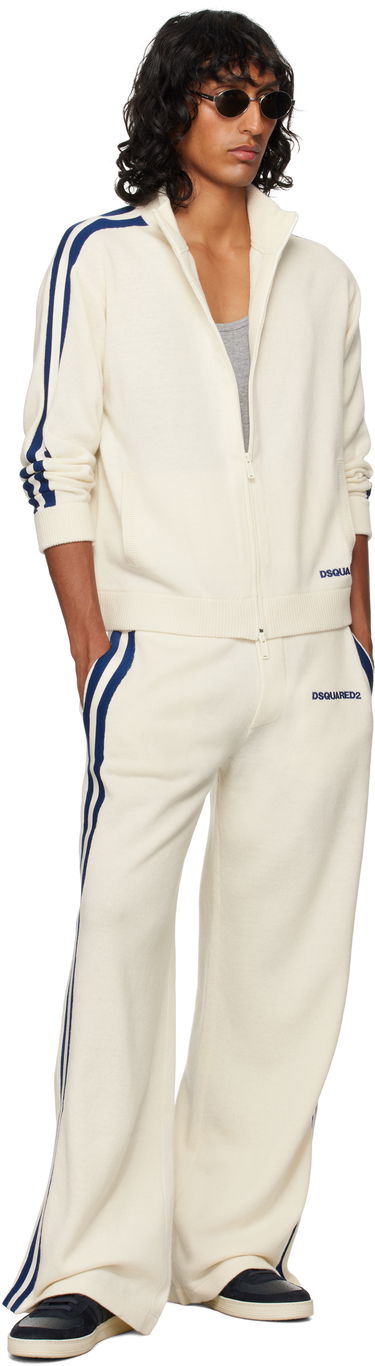 Träningsbyxor DSQUARED2 Dsquared2 Knit Sweatpants with Side Stripes Vit | S74KB0927_D13051, 3