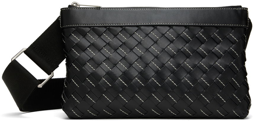 Axelväska Bottega Veneta Convertible Intrecciato Leather Pouch Svart | 755933V3KI2, 0