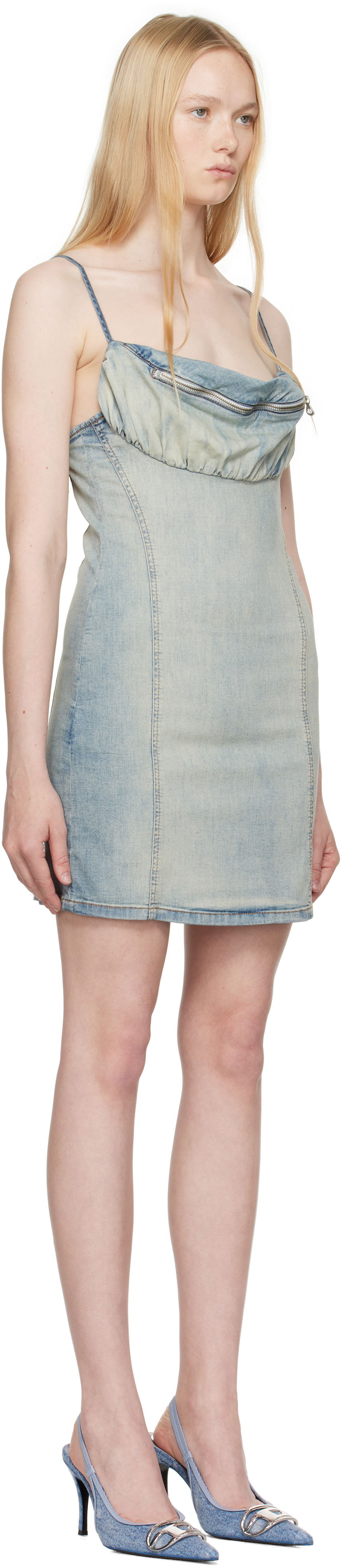 Klä Diesel Diesel De-Ellit-S Denim Minidress Blå | A16309 0ABDD, 1