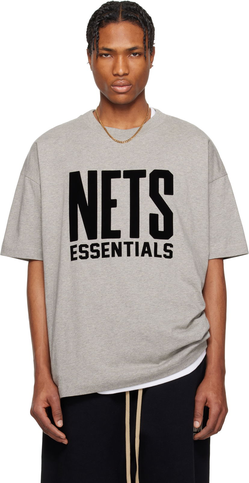 T-shirt Fear of God Fear of God ESSENTIALS NBA Nets Short Sleeve T-Shirt Grå | 125AL244105F