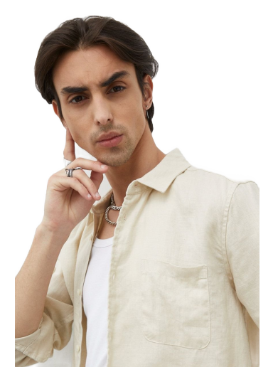 Skjorta Samsoe Samsoe Liam NF Shirt Beige | M22200048
