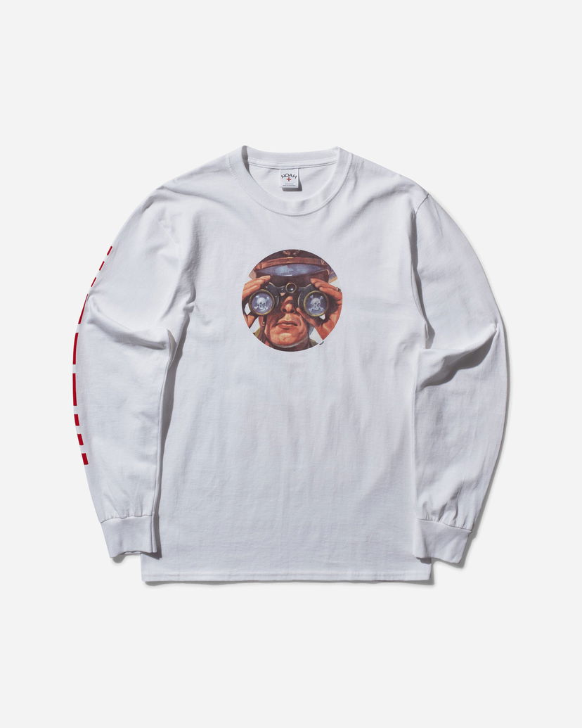 T-shirt Noah SOS Long Sleeve T-Shirt Vit | T234FW24 WHT